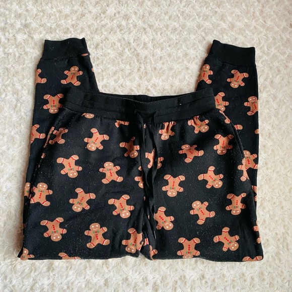 Better Together Gingerbread Men Jogger Fleece Lined Loungewear Pants Medium NEW - Picture 4 of 9